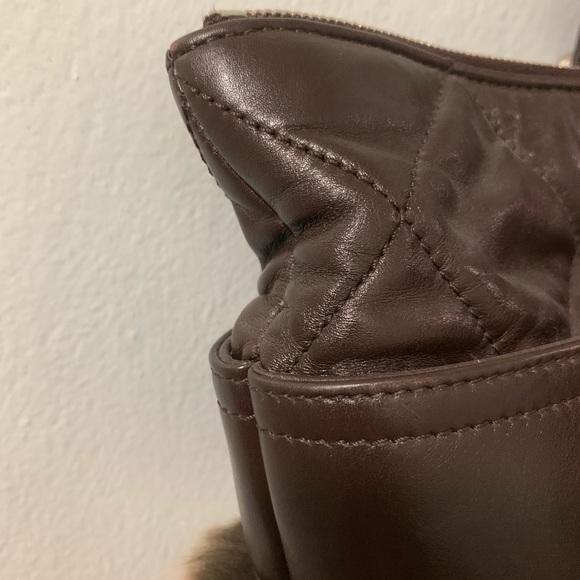 Chanel Brown Leather With Faux Fur Tote - Picture 4 of 9